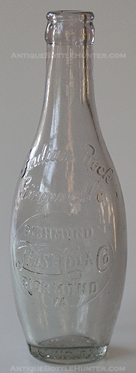 Indian Rock Ginger Ale, bowling pin Pepsi:Cola from Richmond, VA. --- AntiqueBottleHunter.com