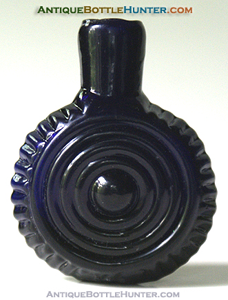 A deep cobalt blue concentric ring smelling bottle --- AntiqueBottleHunter.com