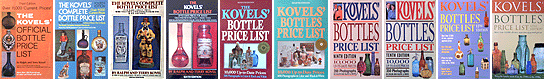 Kovel bottle books - 3-12 editions are pictured --- Numbers 27-39