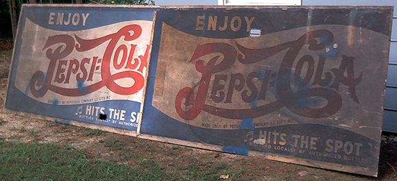 ENJOY, PEPSI:COLA, MADE ONLY BY PEPSI COLA COMPANY L. I. CITY, NY, HITS THE SPOT, BOTTLED LOCALLY BY AUTHORIZED BOTTLERS 