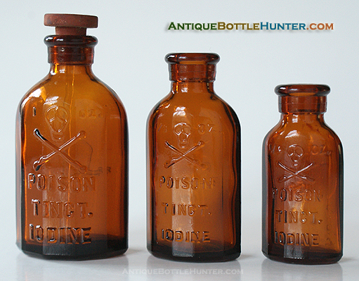 The three sizes of KO-3s. --- Antiquebottlehunter.com